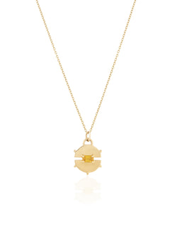 Small Aura Horizontal Medallion - Gold Stone