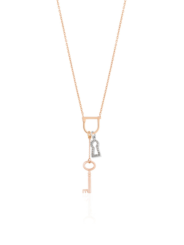 Lock Charm - Gold Diamond