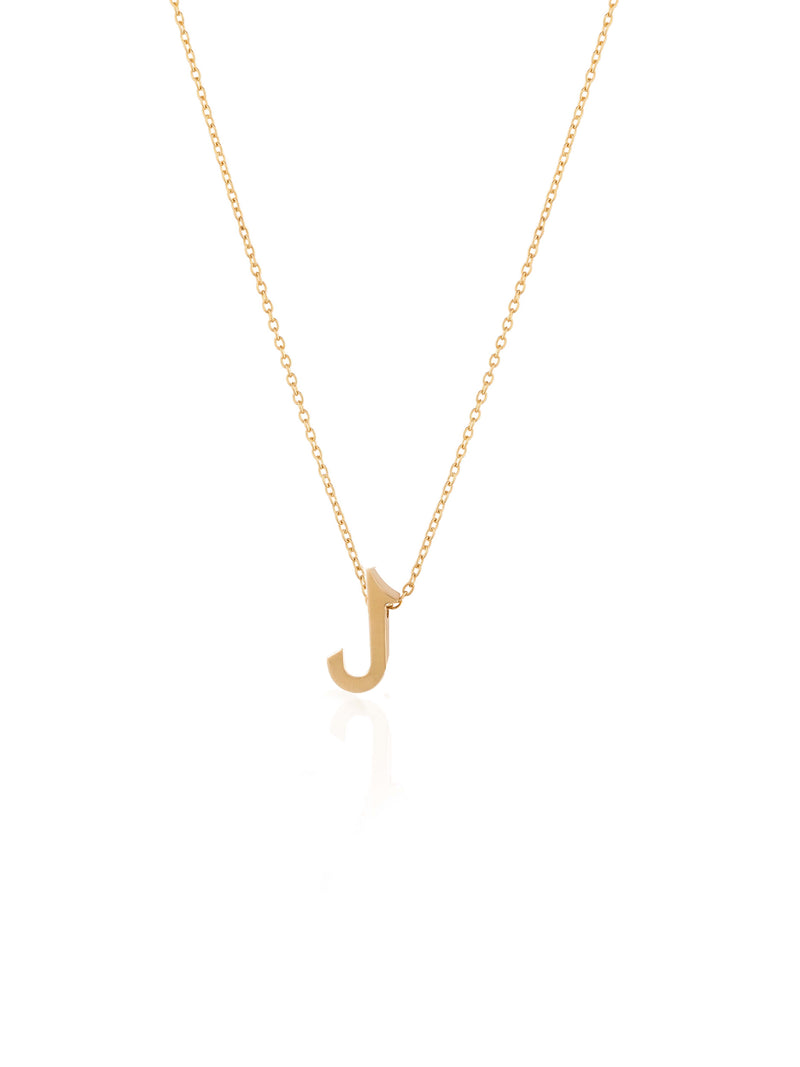 Gold Arabic L Initial Necklace