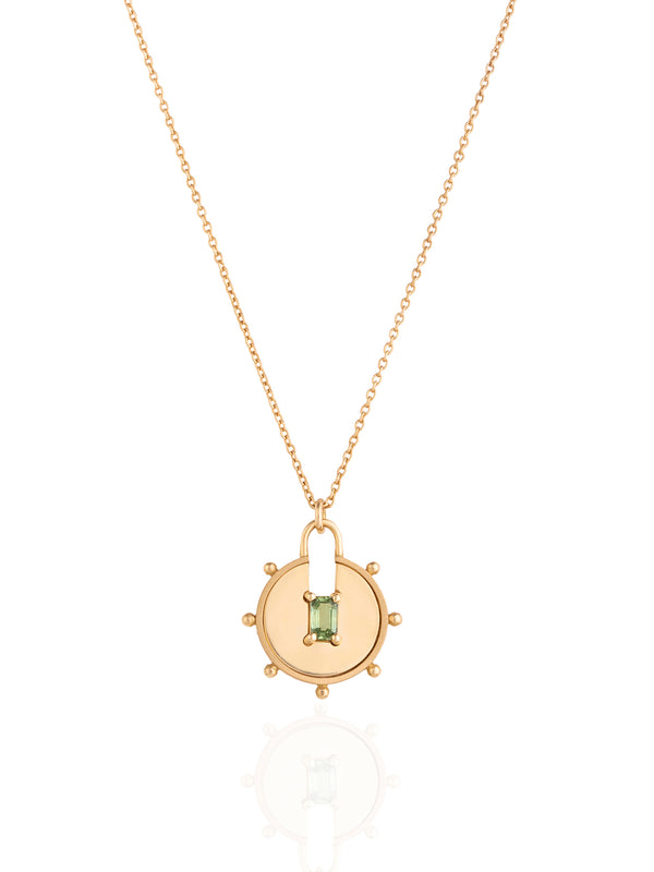 Large Aura Vertical Medallion - Gold Stone