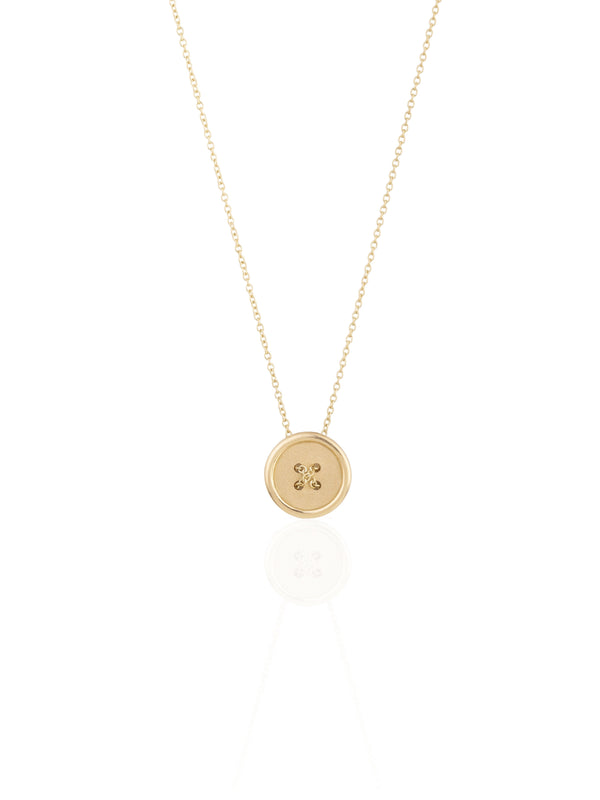 Gold Big Button Necklace