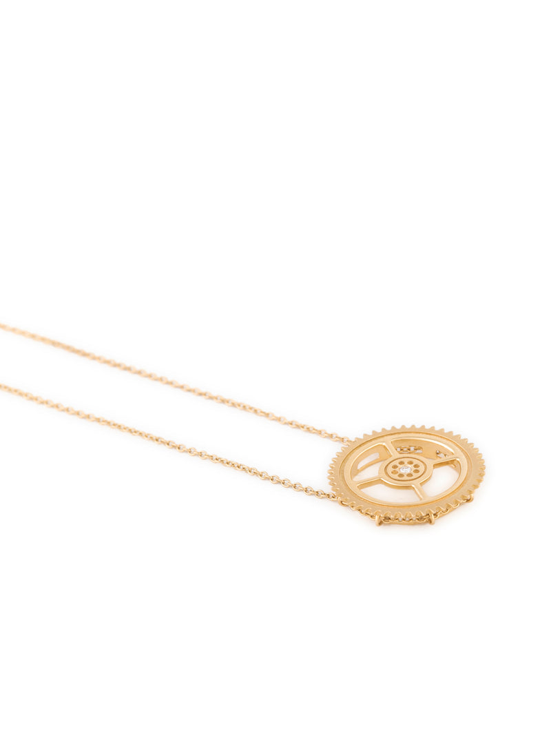Large Uno Necklace  - Gold Diamond