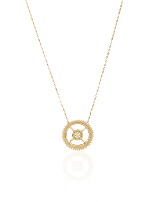Large Uno Necklace  - Gold Diamond