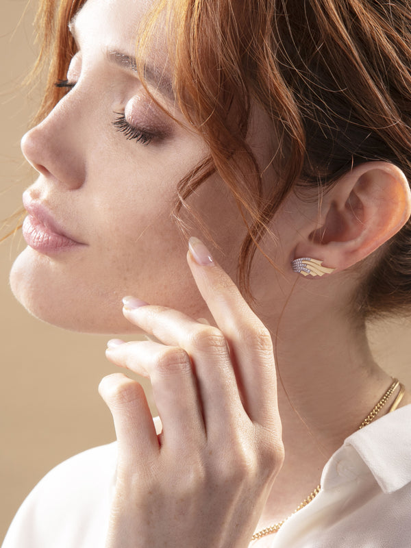 Angel Wing Earlobe Diamond Single Earring