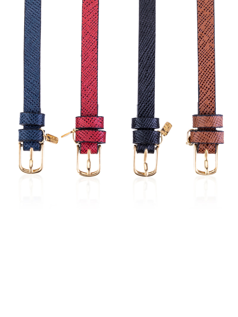 Duo Gear Leather Bracelet  - Gold Diamond