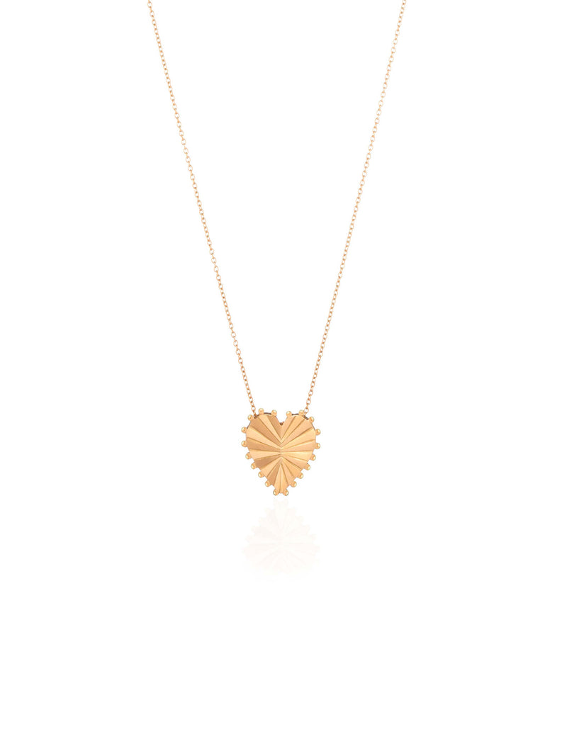 Large Folding Heart Necklace With Marbles