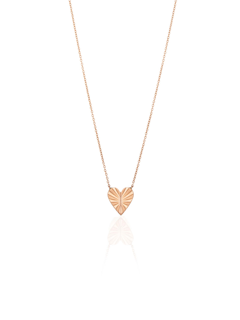 Medium Folding Heart Gold Necklace