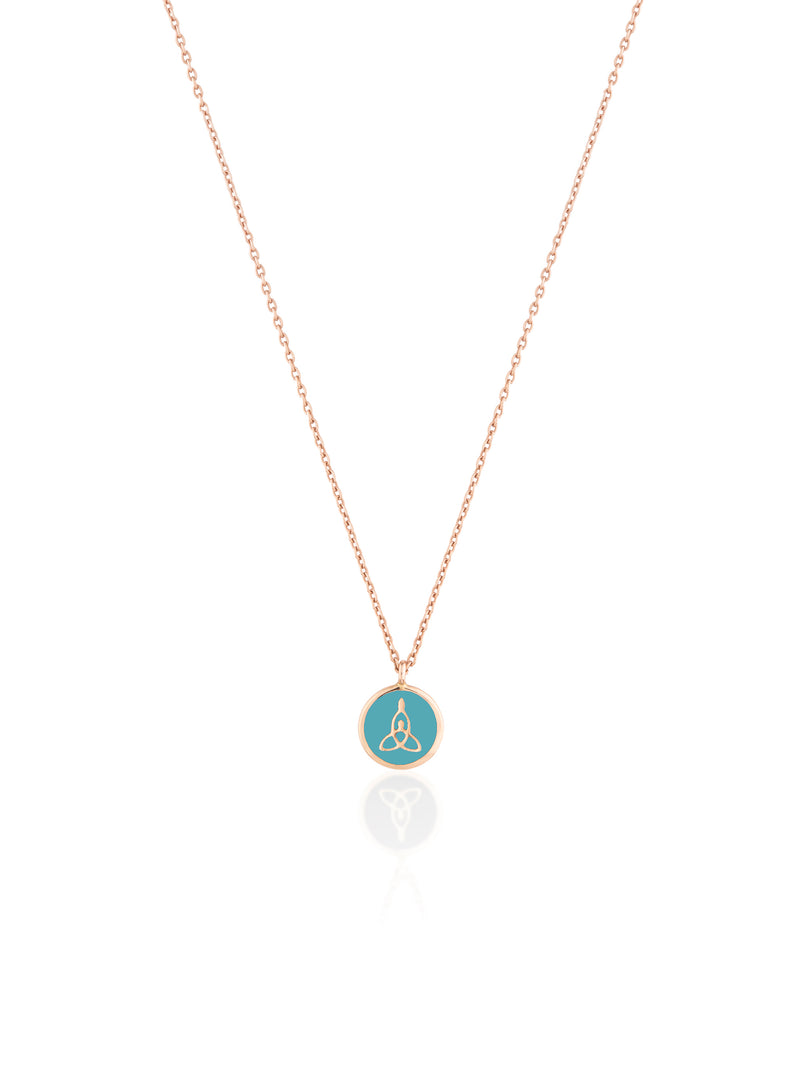 Mini Mother and Child Enamel Gold Necklace