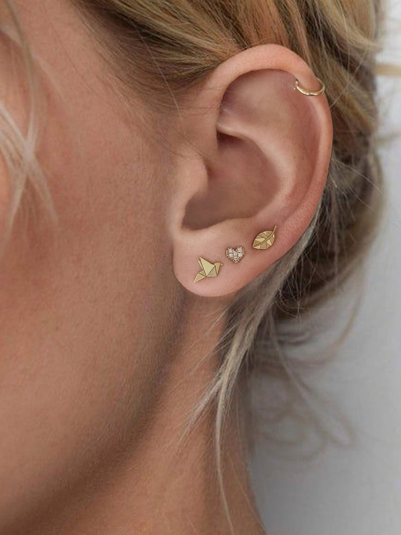 Leaf Gold Single Earring