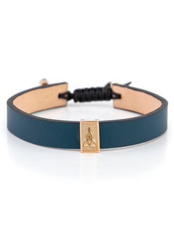 Mother and Child Tag Leather Bracelet