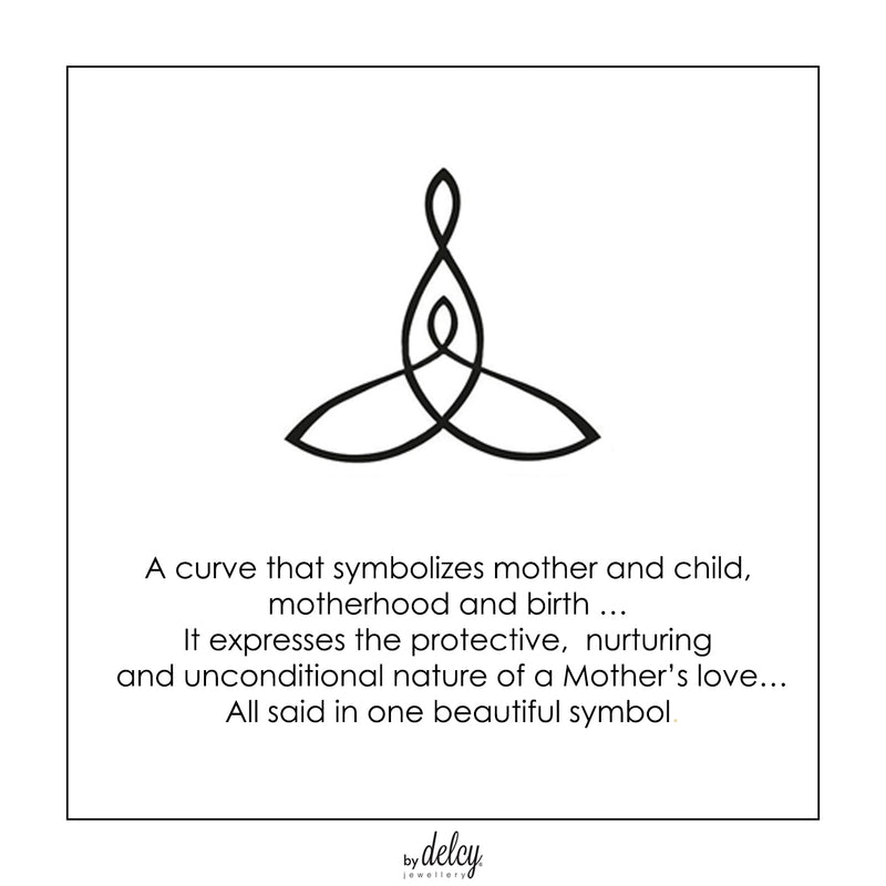 Medium Mother and Child Enamel Gold Necklace