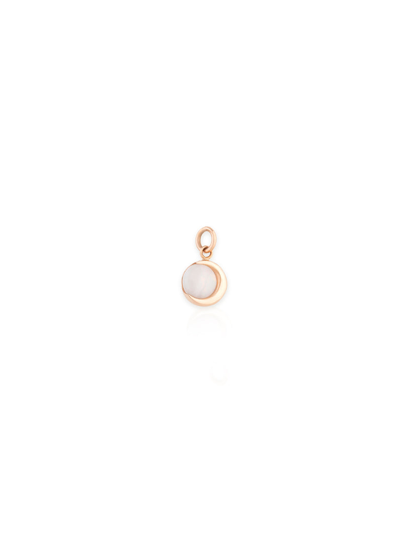 Opal Moon Charm - Gold