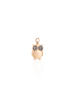 Owl Charm - Gold Diamond
