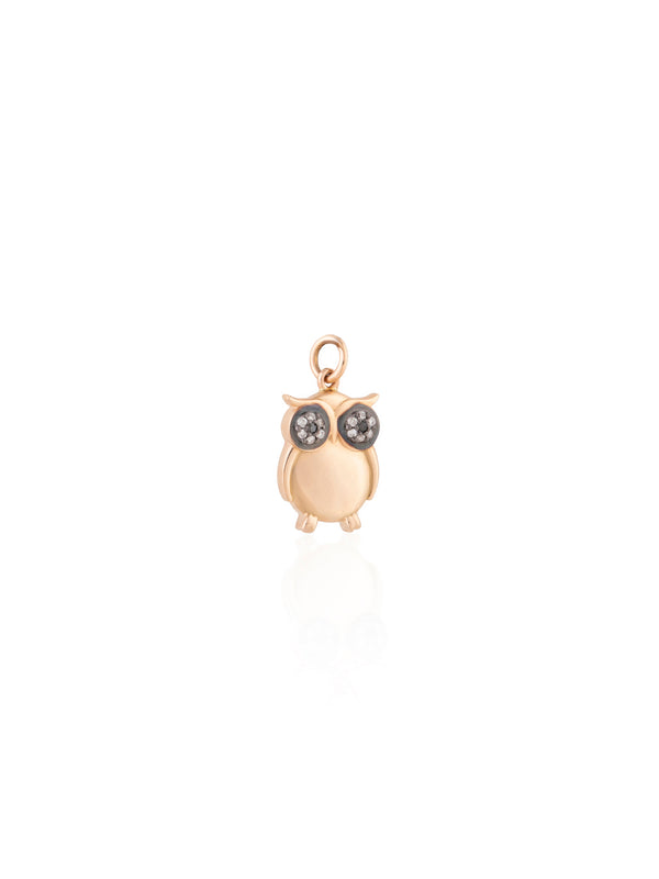 Owl Charm - Gold Diamond
