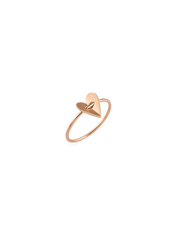 Folding Heart Gold Ring