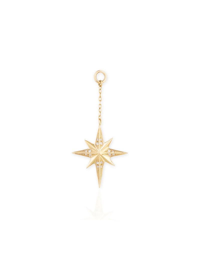 Reversible Polaris Star Charm - Gold Diamond Enamel