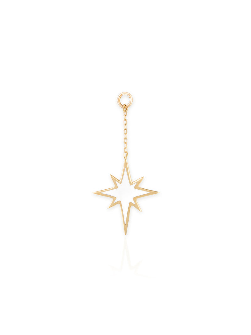 Reversible Polaris Star Charm - Gold Diamond Enamel