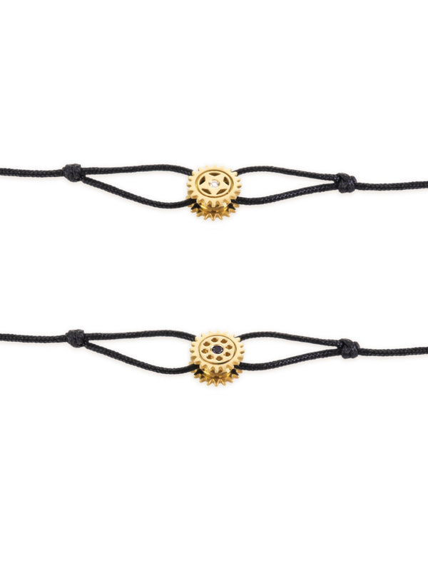 Reversible Gear Rope Bracelet  - Gold Diamond
