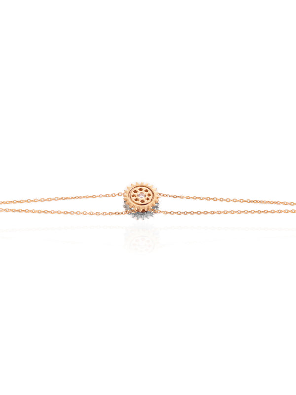 Reversible Gear Chain Bracelet  - Gold Diamond