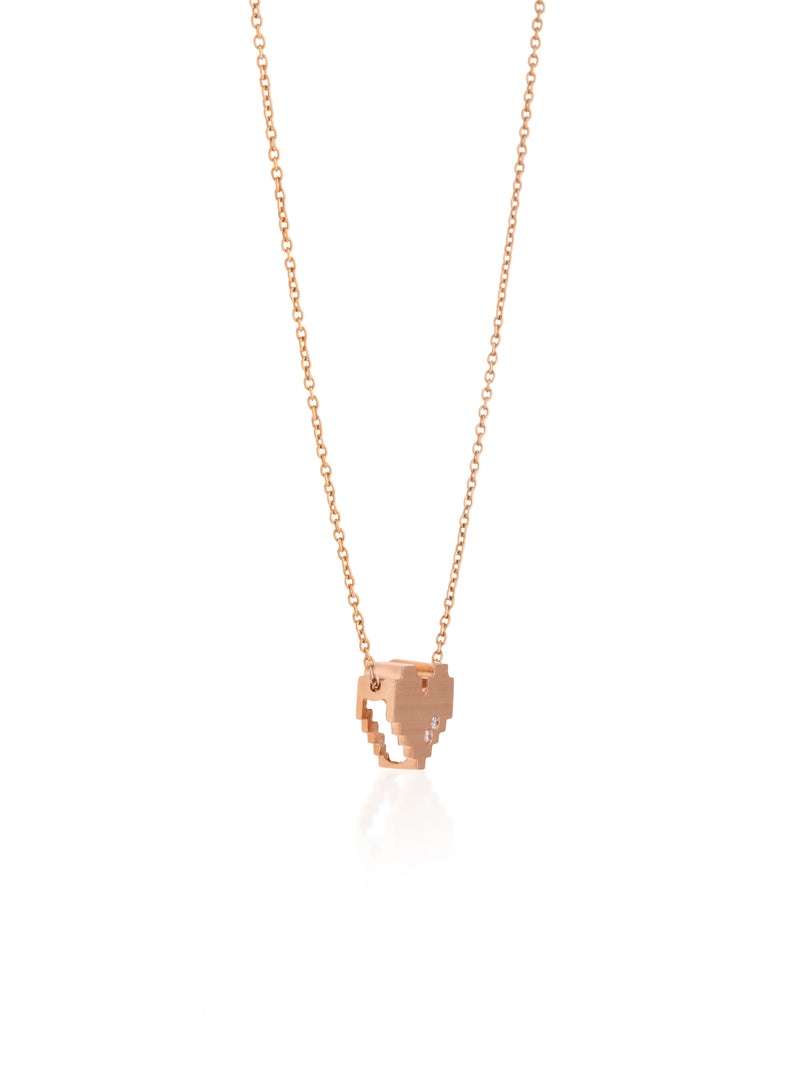 Reversible Pixel Heart Necklace