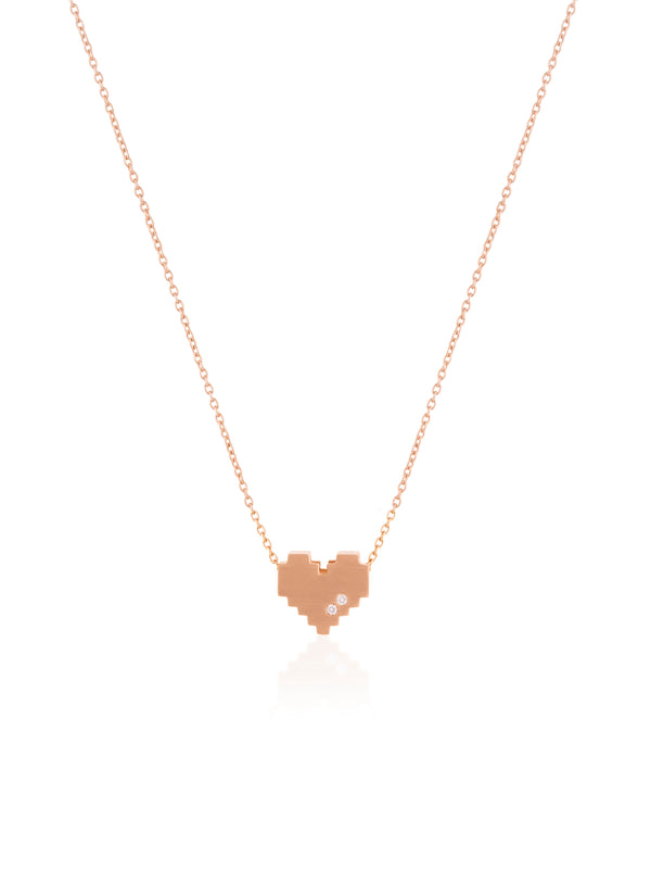 Reversible Pixel Heart Necklace