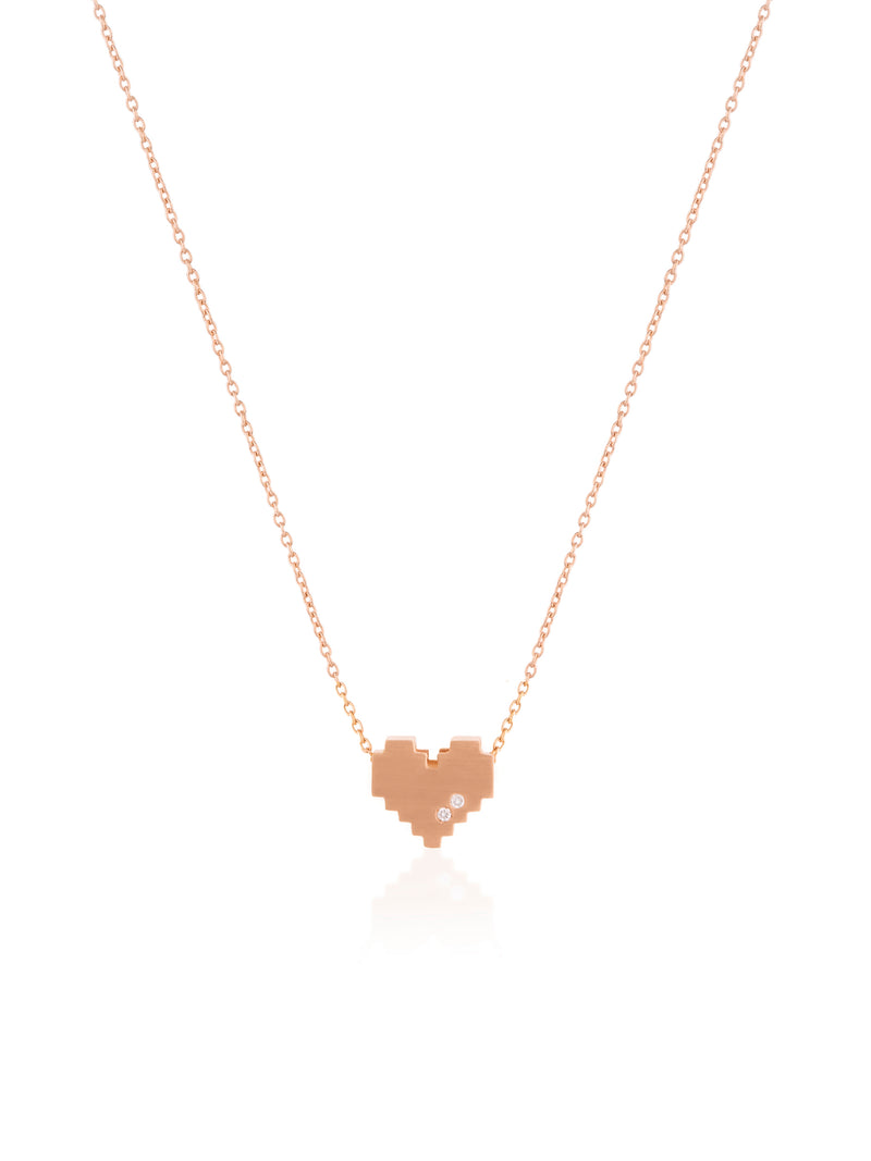 Reversible Pixel Heart Necklace