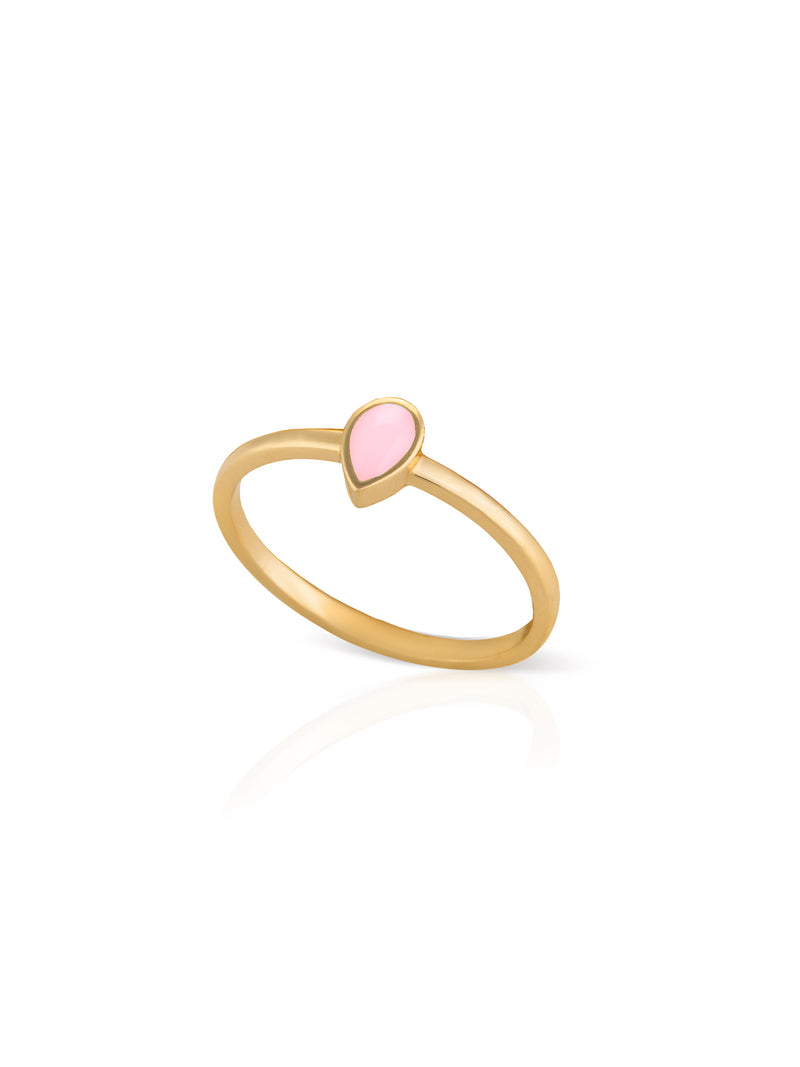 Pear Enamel Gold Ring