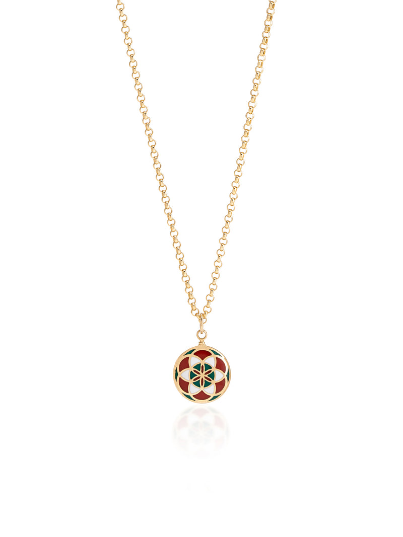 Double Sided Seed of Life Necklace with Chopard Chain