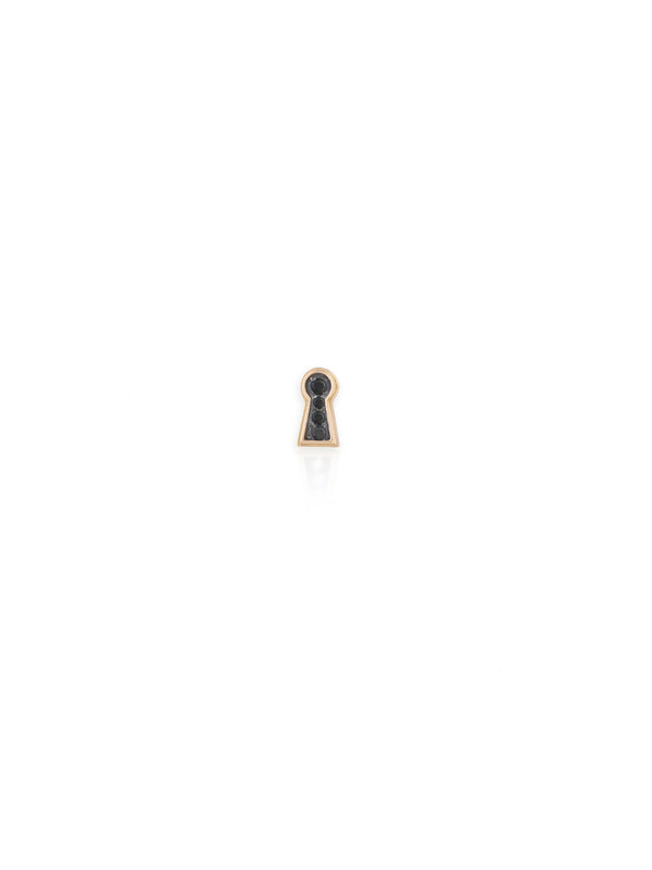 Gold Diamond Small Lock Single Earring
