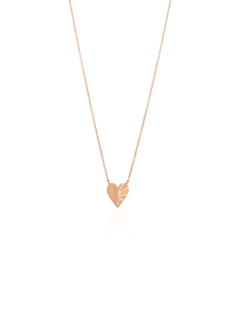 Folding Heart Gold Necklace