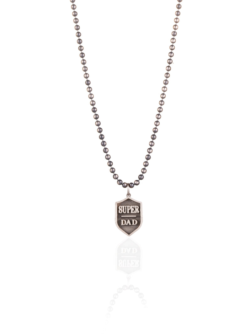 Super Dad Shield Necklace