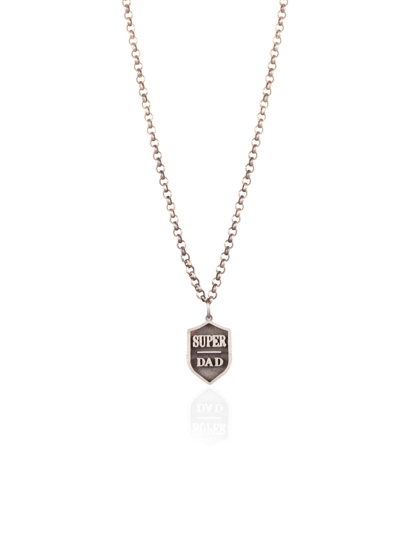 Super Dad Shield Necklace