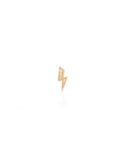 Gold White Diamond Thunder Single Earring