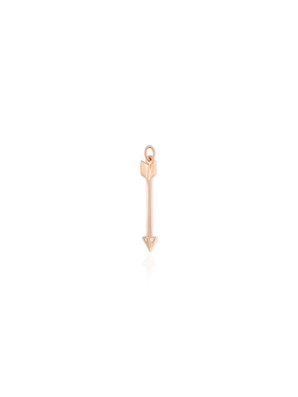 Tiny Arrow Hoop Charm - Gold Dimamond