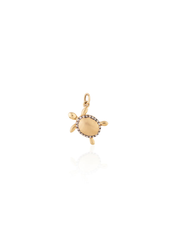 Turtle Charm - Gold Diamond