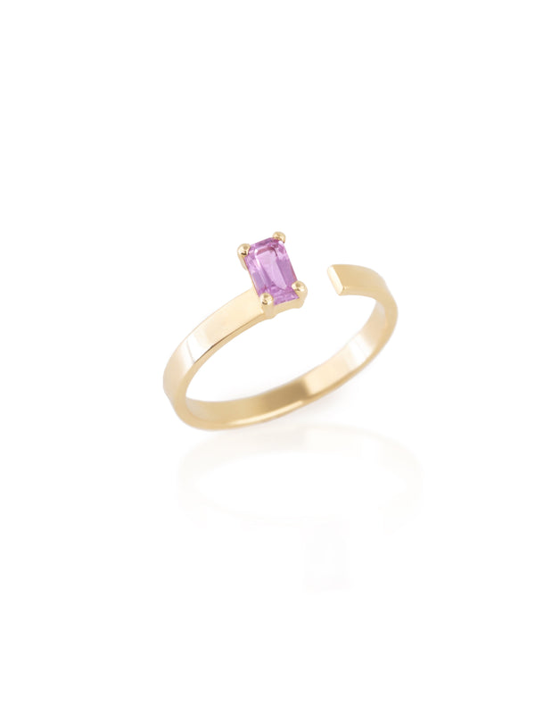 Gold Stone Aura Vertical Ring