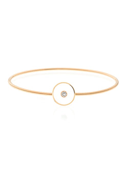 Gold Diamond Enamel Aura Bangle