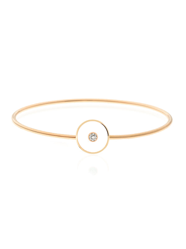 Gold Diamond Enamel Aura Bangle