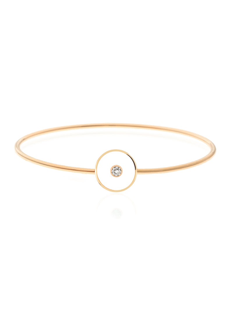 Gold Diamond Enamel Aura Bangle