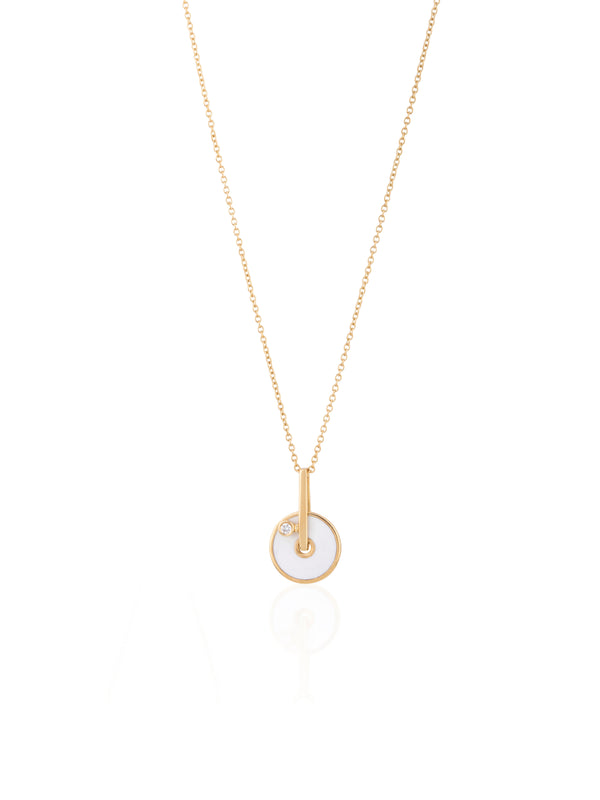 Aura Pendant - Gold Diamond Enamel