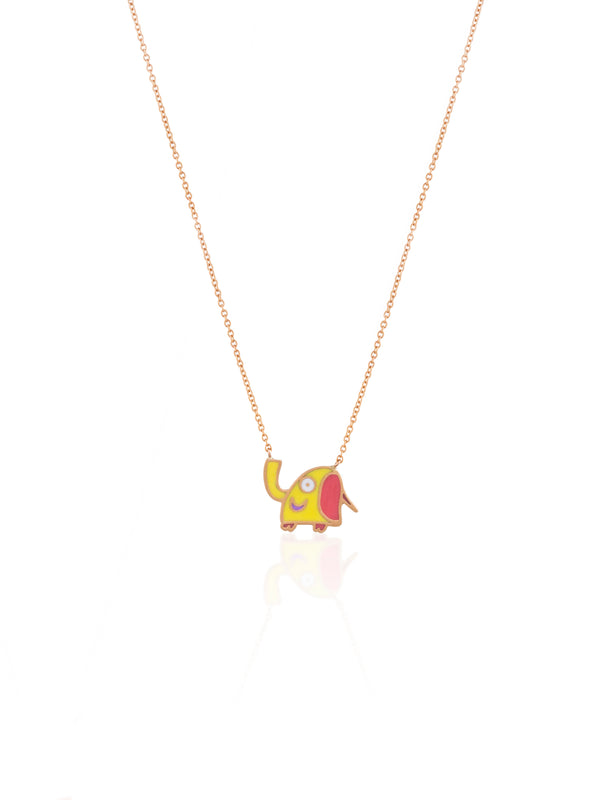 Happy Elephant Gold Necklace